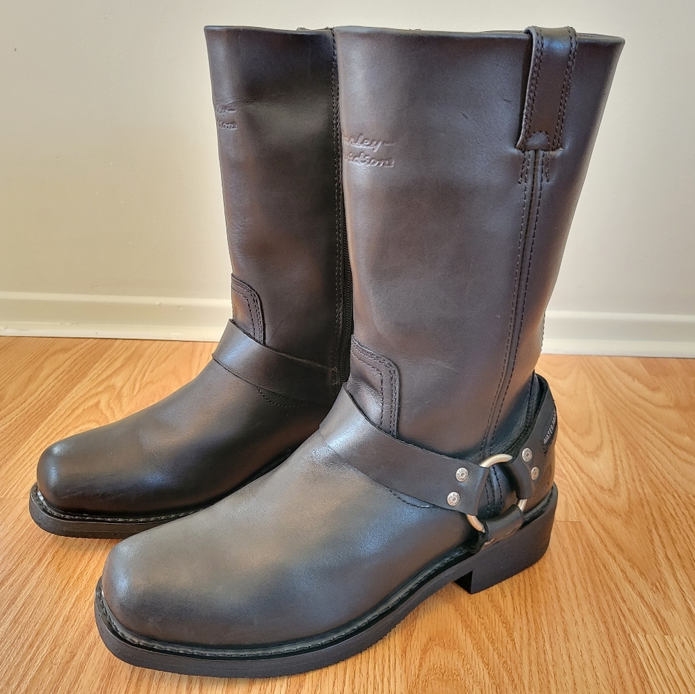 Harley-Davidson Men's Hustin Waterproof Harness Moto Biker Boots  Black Size 10. - Picture 2 of 16